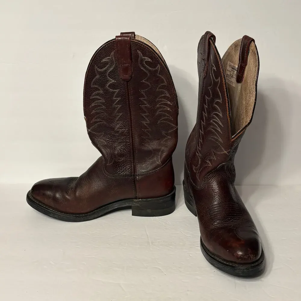 Double-H DH2251 Safety To Western Cowboy Boots 8.5 D Brown Leather